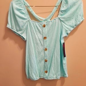 Teal crop top